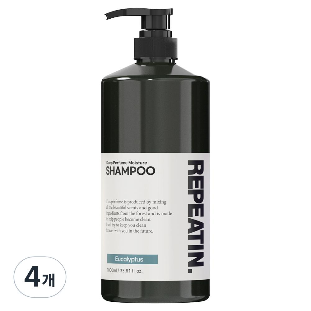 

Repeatin Deep Perfume Moisture Mildly Acidic Protein Shampoo Eucalyptus Fragrance, 1L, 4 ea.