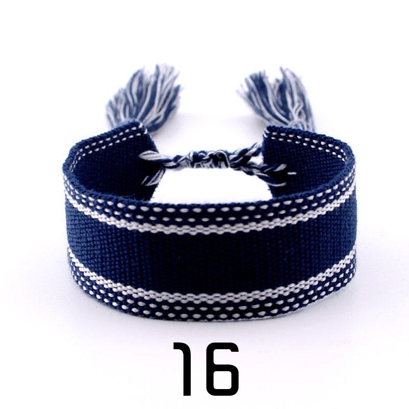 Women Fashion Jewelry Gift Colorful Decorative Pattern Embroidered Handmade Woven Bracelet Bohemian