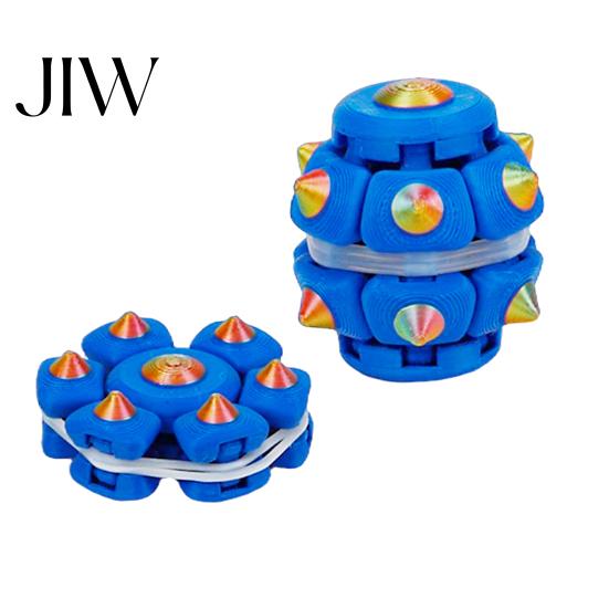 Decompression Toy Rubber Band Press Toy, Stress Anxiety Relief Fidget Spinner, 3D Anti-anxiety Printed Relaxation Desk for Kids Teens Adults