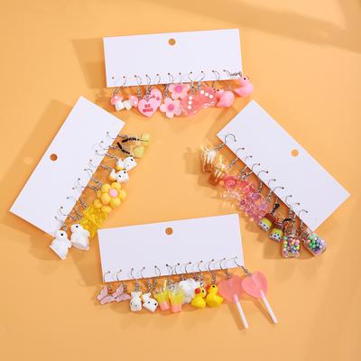 Boucles d'oreilles créatives et fraîches en forme de bonbon nuage et de glace, Ensemble d'hameçons d'oreille temperament design bouteille à la dérive macaron