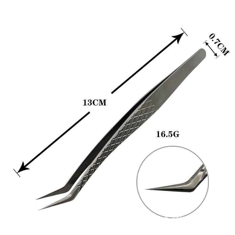 Precision Gold Stainless Steel Eyelash Tweezers - High-Quality Feather Clip for Blooming and Grafting False Eyelashes