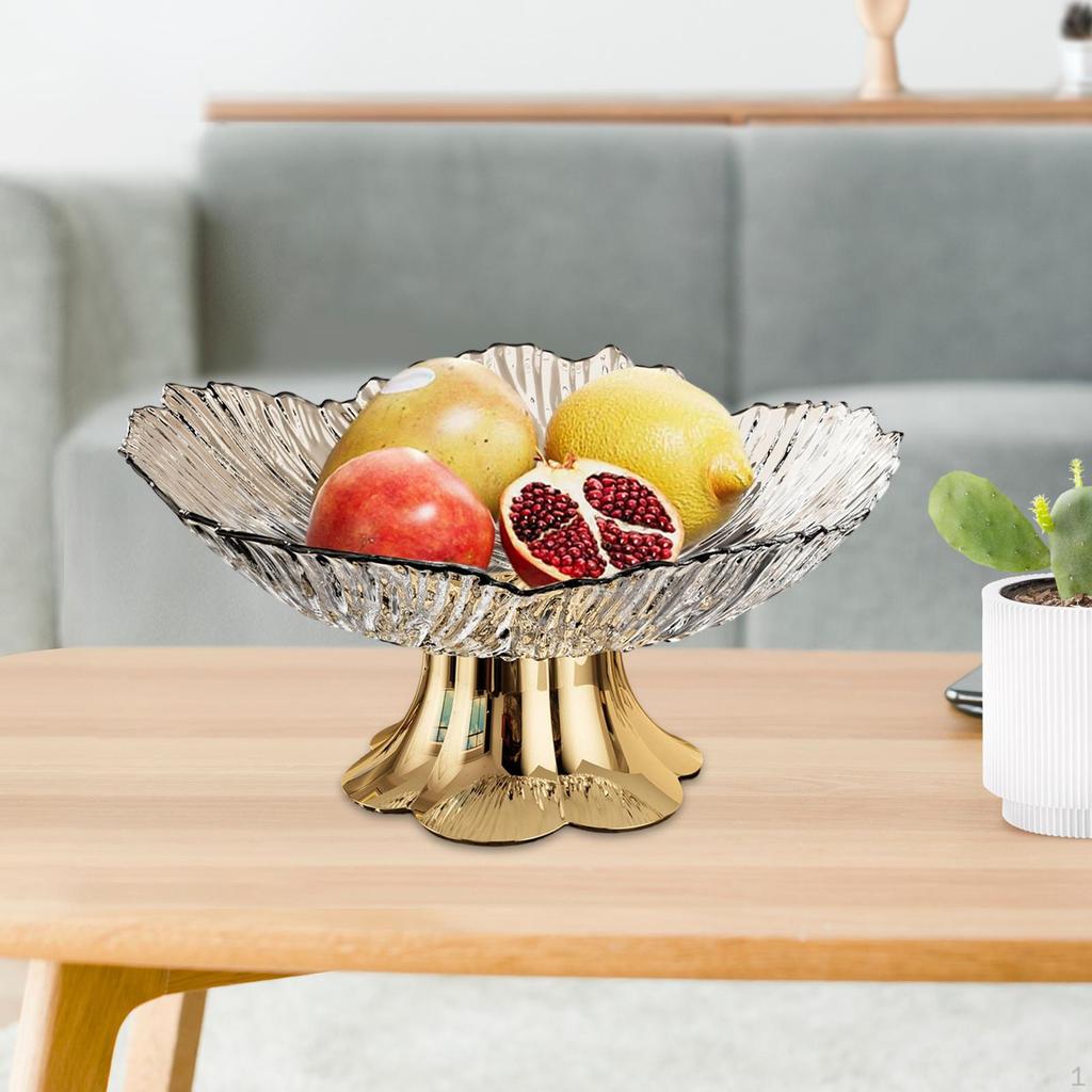 Fruit Bowl with Pedestal, Tray, Practical And Portable, Modern Centerpiece for Storing Snacks,