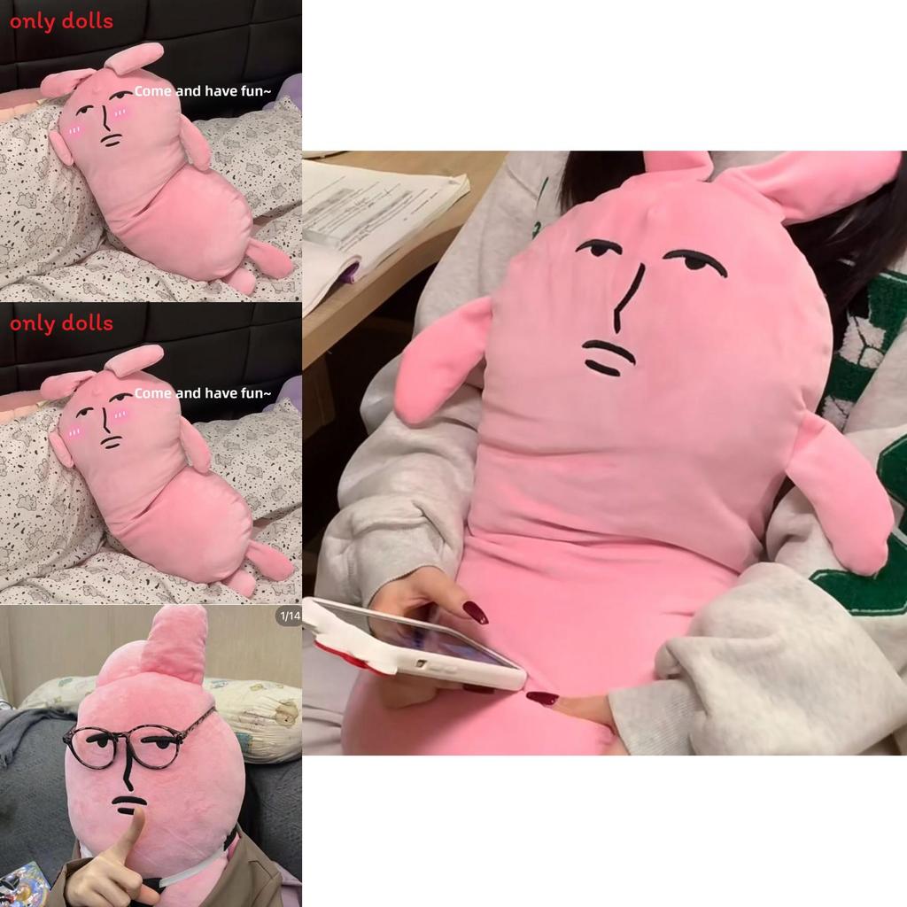 Pink Rabbit Support Pillow For Adults With Plush Soft Material For Sleep And Relaxation