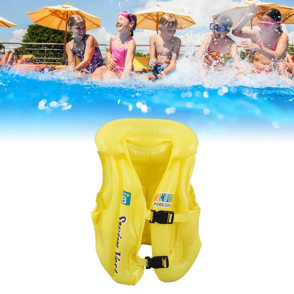 Toddler Inflatable Swim Suit Quick Release Buckle Children Kids Swimming Vest for 3‑8 Years Old