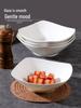 Microwaveable Pure White Ceramic Plate Set: Includes 4/6 Upturned Corner Bowls for Fruits, Soups, and Cold Dishes.