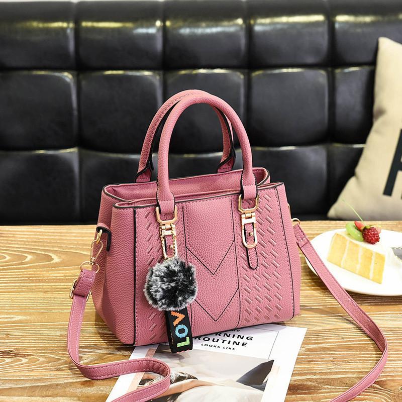 

Stylish Women s Tote Bag With Pom Pom Decoration And Single Shoulder Strap