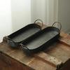 Retro Style Tray With Metal Handle, Suitable for Home and Garden Decoration, Bread Plate