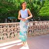 New Women's Dress Street Fashion Personality Colorful Color Sleeveless Sexy Slim Dress