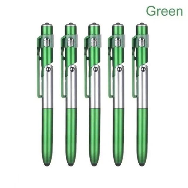 Multifunktions-4-in-1-Faltkugelschreiber mit kapazitivem Stylus (Taschenlampe+Ständer) Für Tablet iPad Handy Halter Ständer