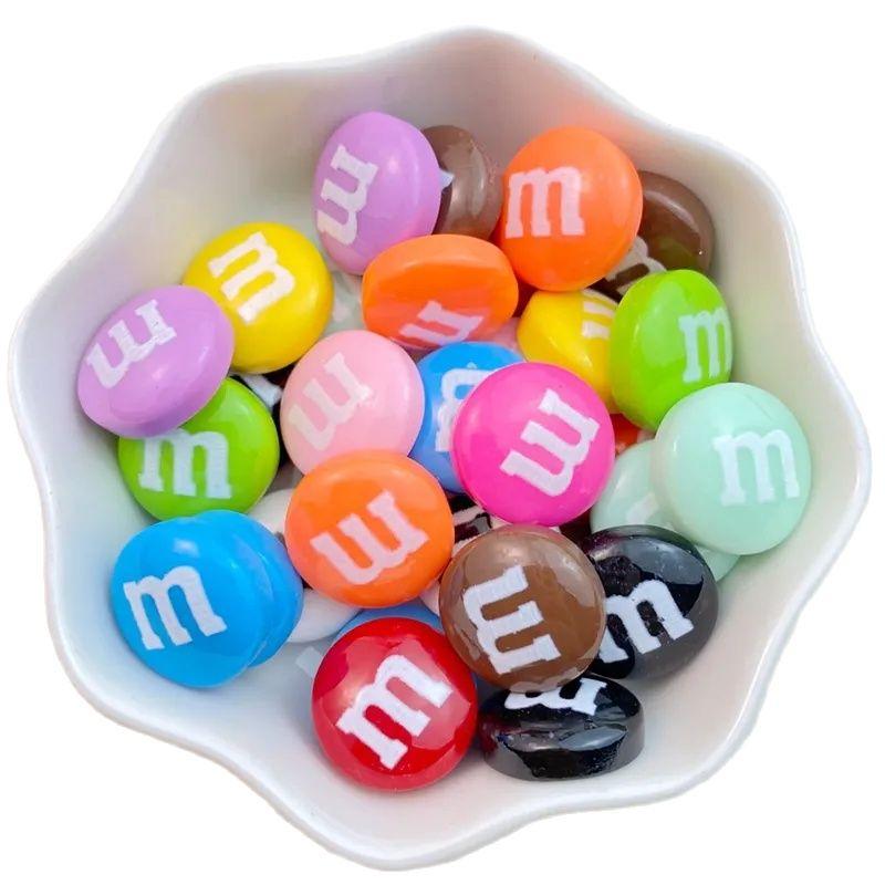 20Pcs New Cute Resin Cartoon Circular Letter M Flat Back Home Decor Ornament Jewelry Making   Accessories