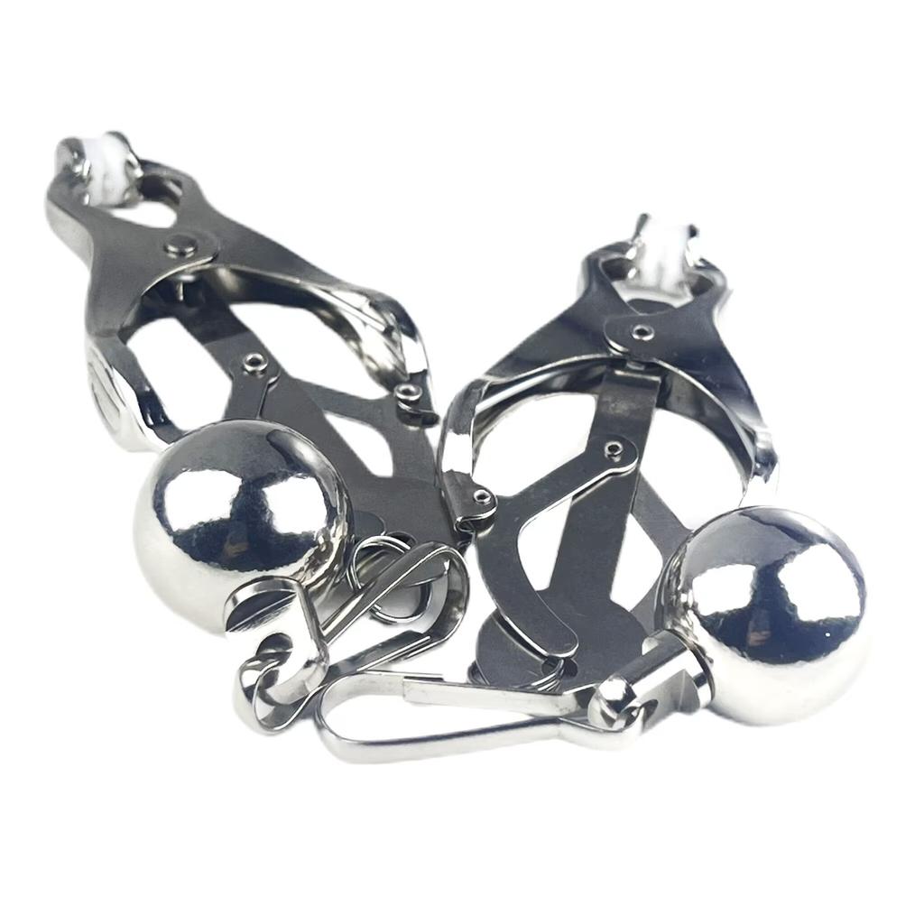 Pince à mamelon en métal avec chaîne de Clitoris en métal pour femmes, fétiche au sein, pince à lèvres, masseur de Stimulation, produit sexuel de Bondage Bdsm