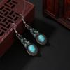 1 Set Women Necklace Earrings Faux Turquoise Vintage Jewelry Electroplating Sparkling Jewelry Set for Party