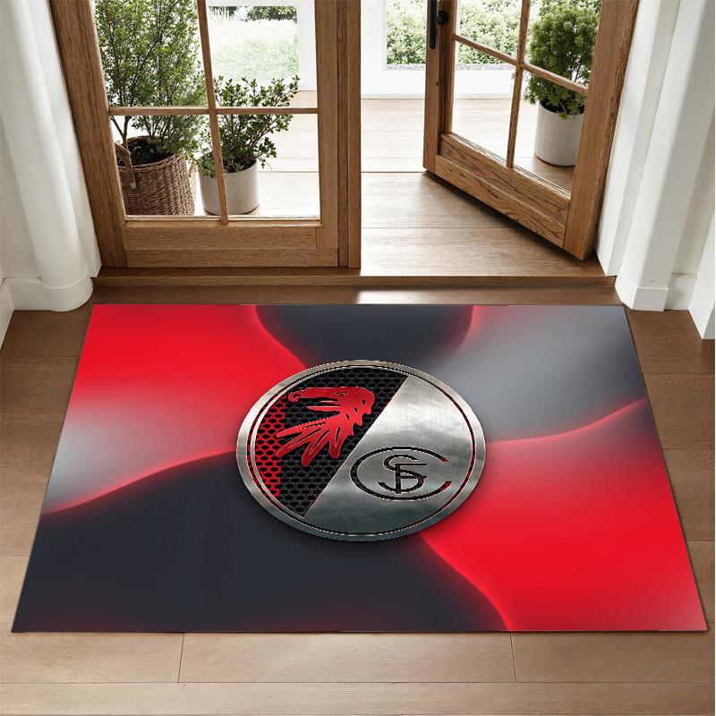 SC Freiburg FC Design Crystal Velvet Rug Soft Decorative Mat for Bedroom Entrance