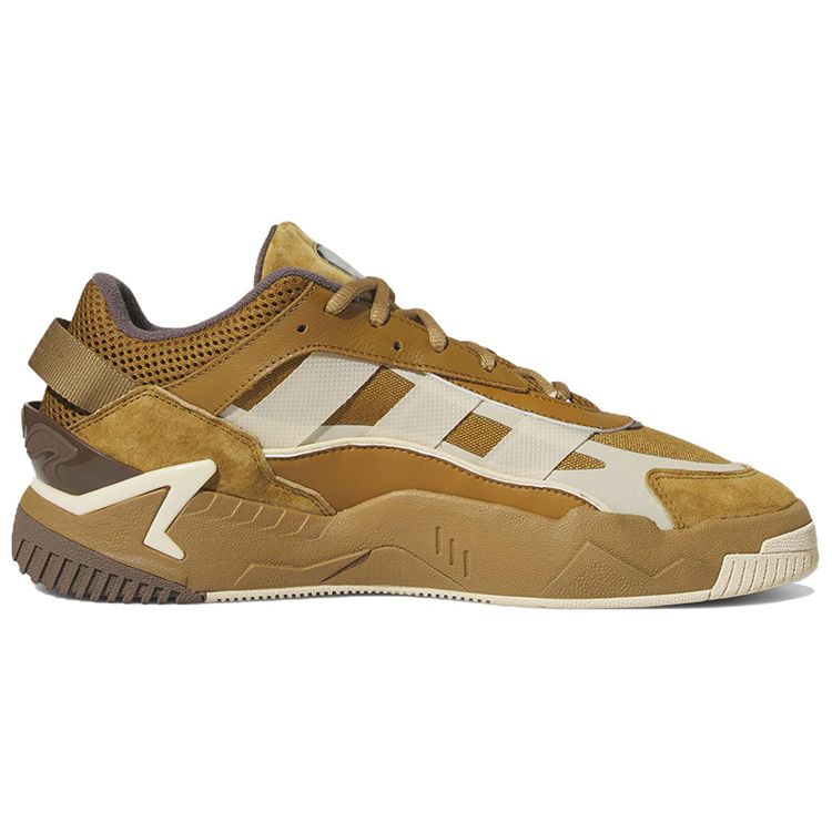 adidas Originals Niteball 2.0 Leather Suede Retro Sports Non-Slip Low-Top Lifestyle Casual Shoes Unisex Casual Shoes Brown Yellow FZ5800