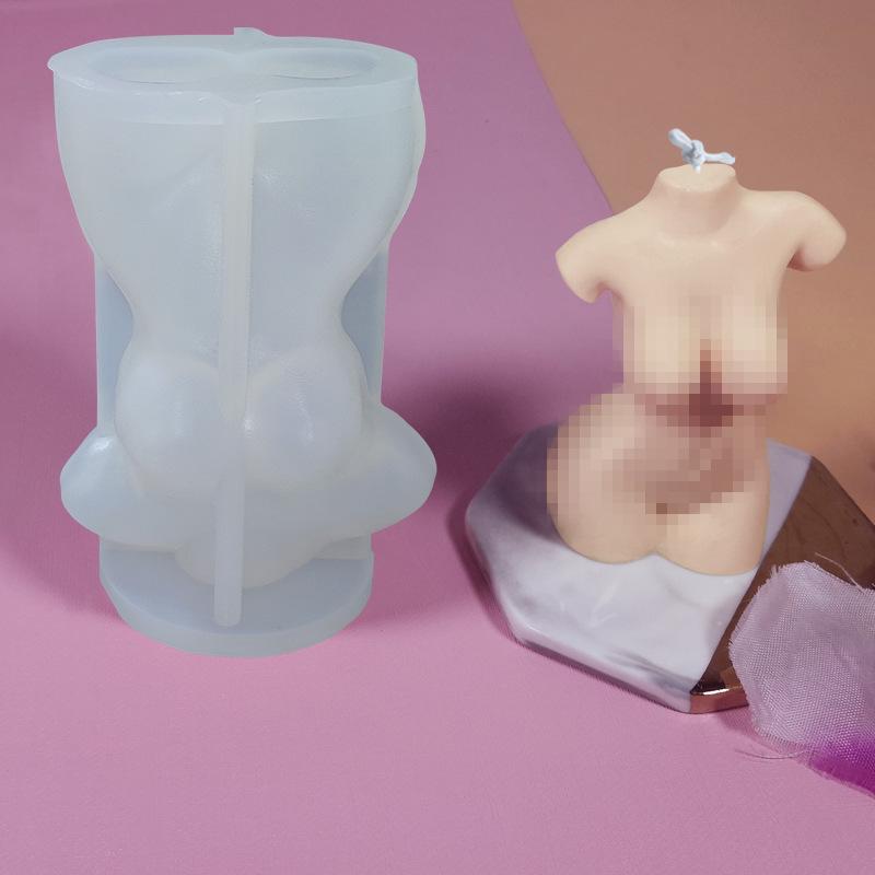 Moule de bougie en Silicone, corps 3D, moulage en résine époxy, fabrication de savon, artisanat, 1 pièce