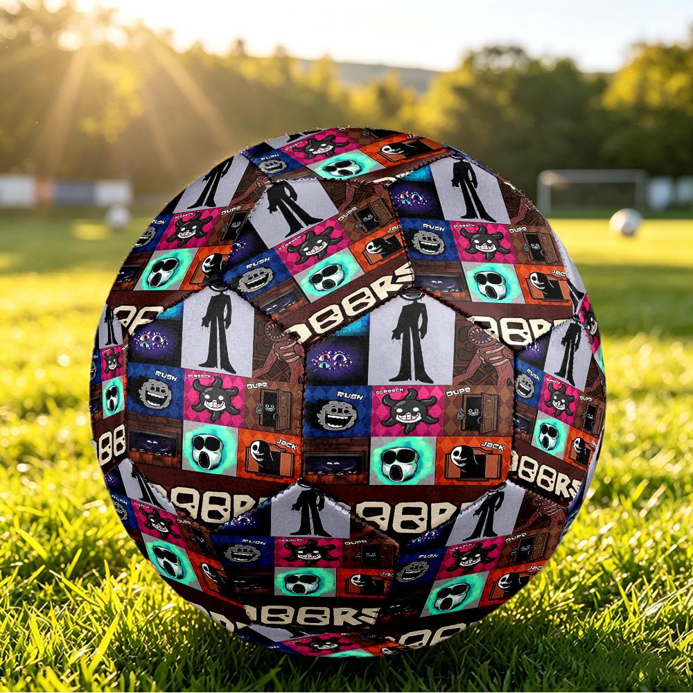 Size 5 Football Doors Pattern, Wear‑Resistant Soccer Ball for Match Training Daily Sports Play