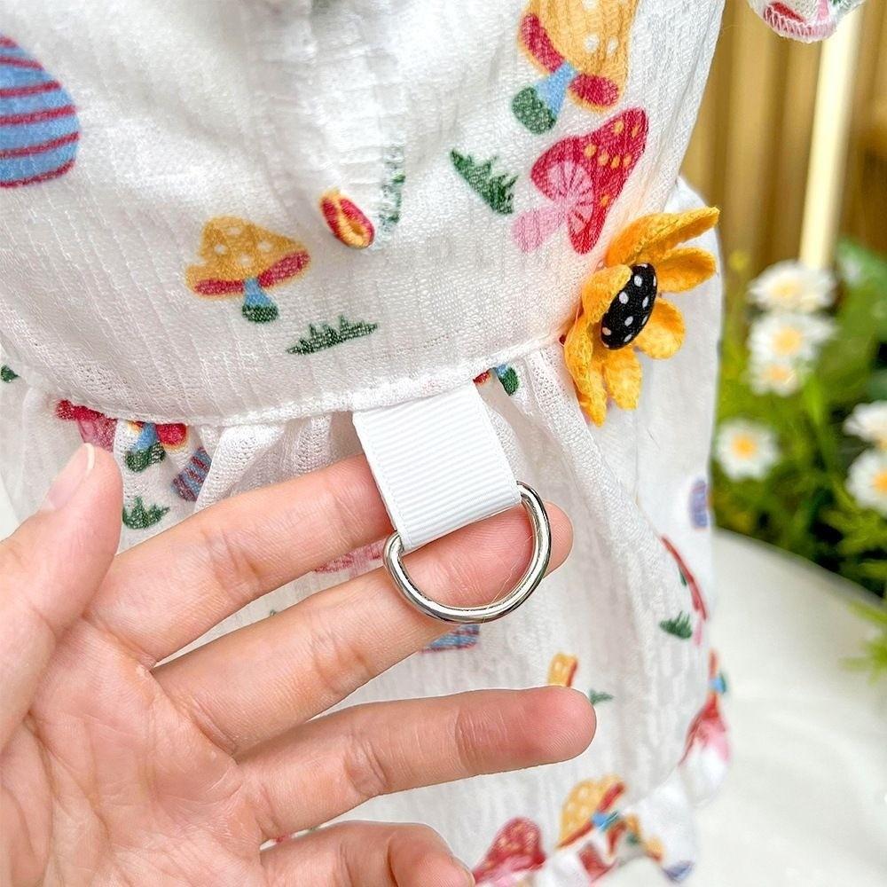 Flutter Sleeve Dog Love Printed Skirt Thin Breathable Pet Suspenders Vest  Party