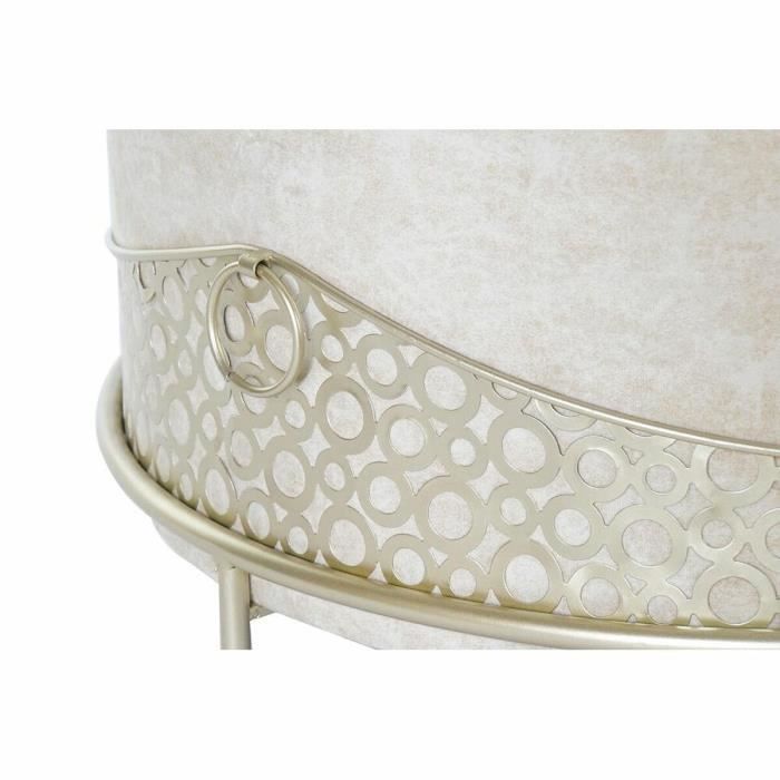 Repose-pieds - Non spécifié - Beige doré - Métal - Polyester - 63x63x42 cm