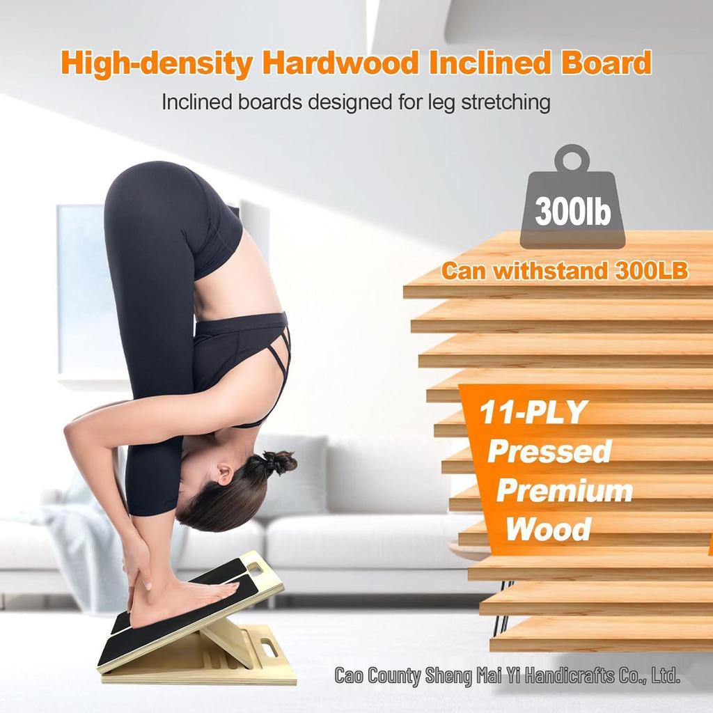 In-Stock Adjustable Wooden Calf Stretcher Board for Exercise and Fitness