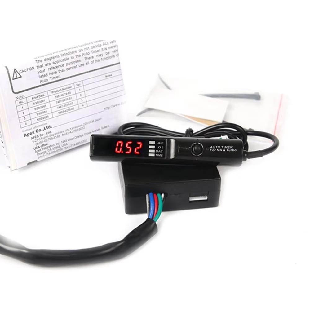 Universal Auto 12V Car Electronic Digital Turbo Timer Red / Blue LED Digital Display For Turbo & NA Black Pen Control