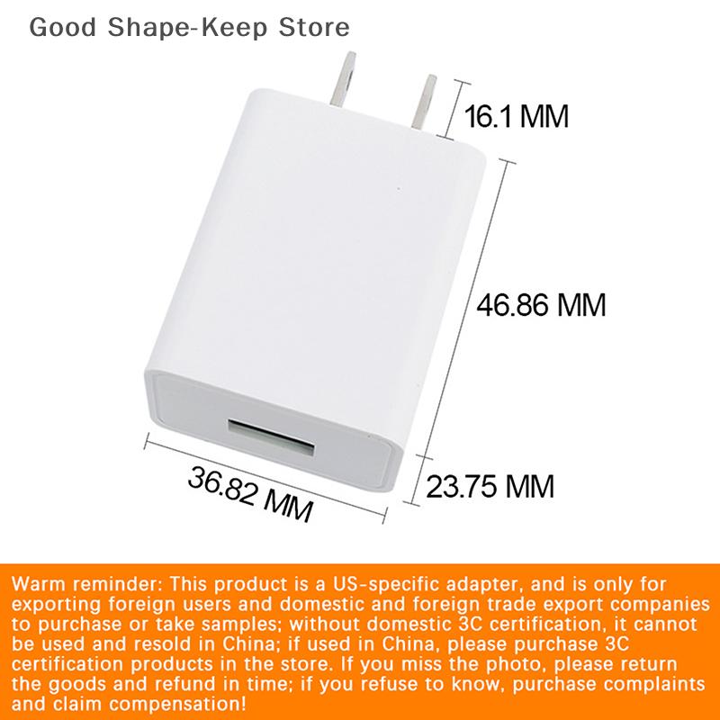 1PC US Adapter 5V 2A Fast Charging UL Plug One USB Port Phone Charging Wall Charger Travel In USA Japan Thailand Canada Colombia