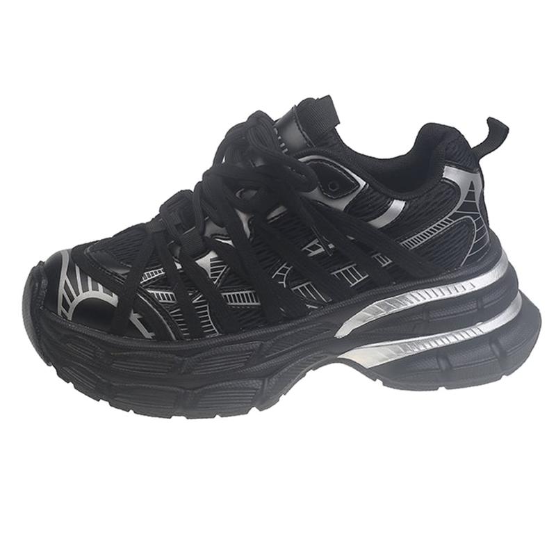 

Sports Running Women s Shoes Chunky Sneakers Mesh Shoes Women s Vulcanized Shoes Lace Up Casual Sneakers 35 чорний