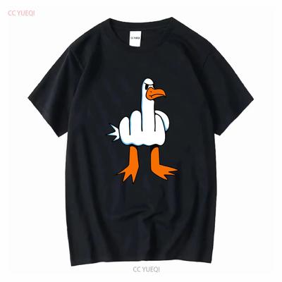 Vtipné tričko Hrubý racek Design Prostředníček Narozeninový top vintage Vyprané Prodyšné Univerzální Mírně ležérní Pohodlné