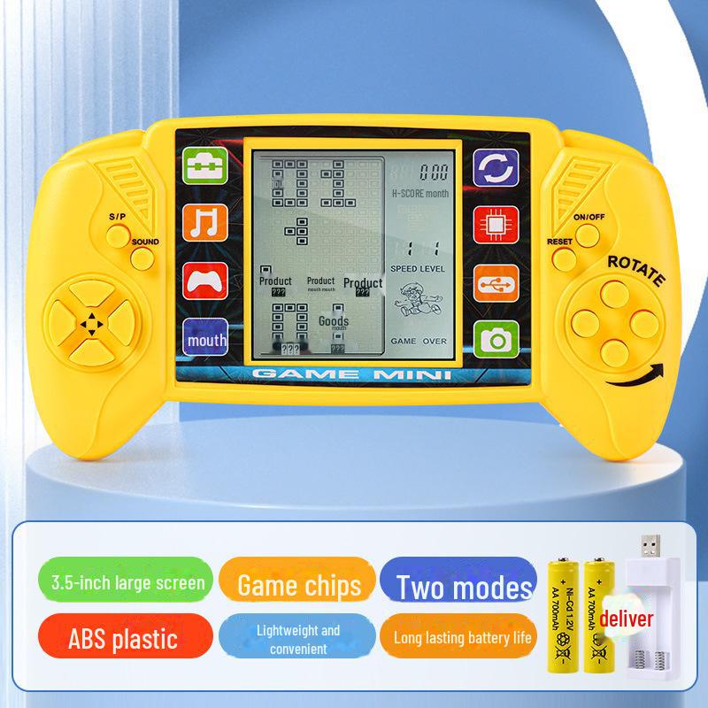 Consolă de jocuri portabilă Tetris nostalgică clasică cu ecran mare - jucărie educațională creativă pentru copii
