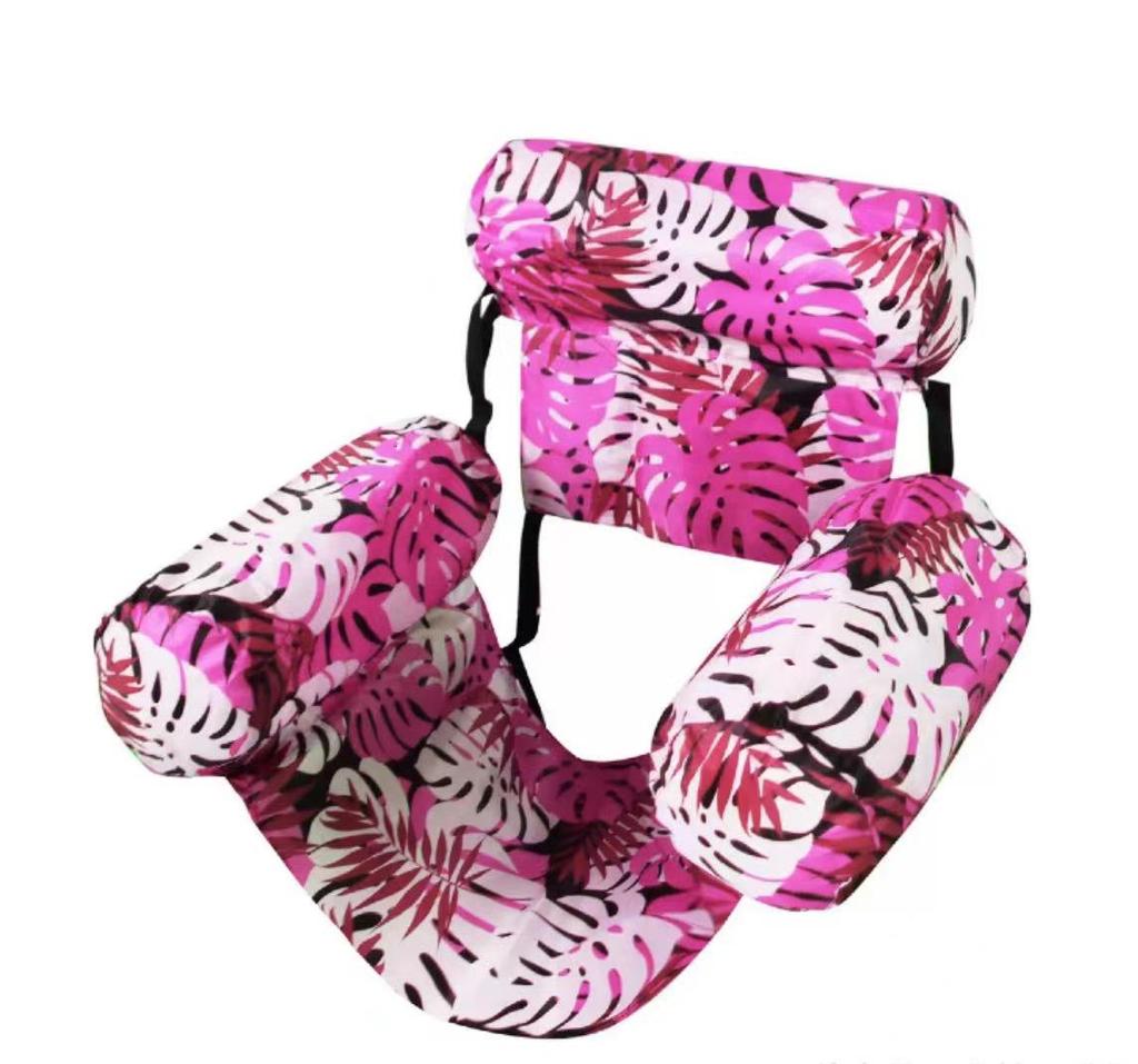 Portable Inflatable Colorful Recliner Float with Fabric Cover for Water Play