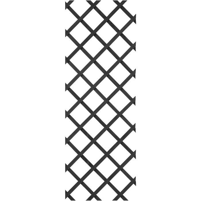 Treillis extensible - NATURE - Bois - 150 x 50 cm - Anthracite - Avec set de fixation