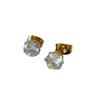 High-End European & American Minimalist Zircon Diamond Earrings - 18K Gold-Plated Titanium Steel, Fade-Resistant