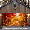 1 piece of 2D flat background fabric autumn forest path and pumpkin scenery background fabric wooden board wall.PMJ