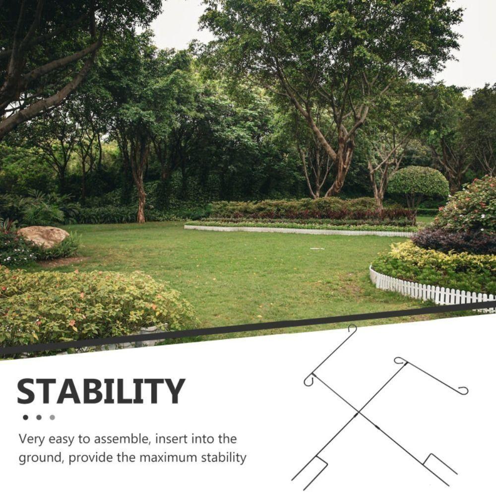 Weather Proof Garden Flag Pole Holder Stable Detachable Garden Banner Pole Stands Black Garden Flags Stand Garden