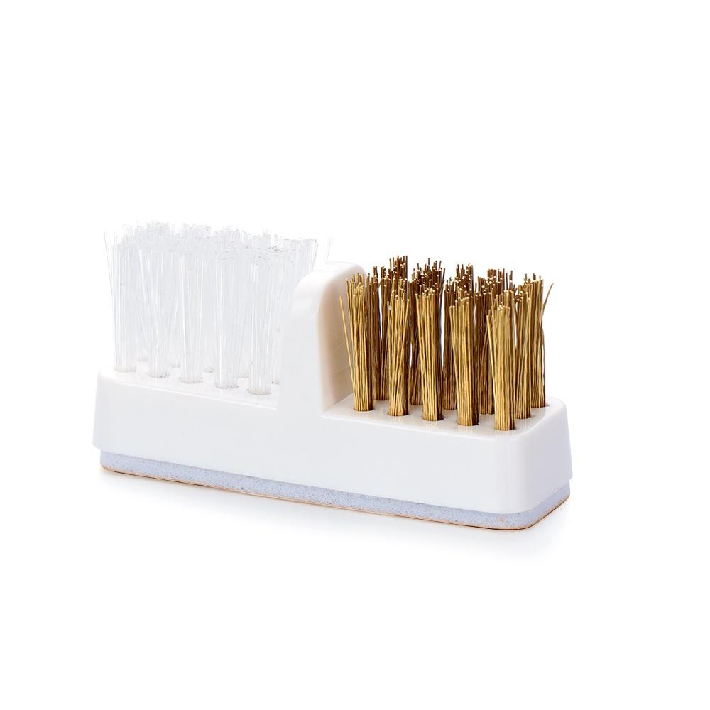 1 Stück Kunststoff-Nagelbürste Reinigungsbohrer Schleifkopf Tragbarer Reiniger Doppelseitige Bürste UV-Gel-Nagelkunstpflege Staubentfernung Maniküre-Werkzeuge