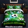 Soccer Theme Custom Text Or Name 3Pcs Bedding Set,1 Flat Sheet & 2 Pillowcases Personalized Home Bedding