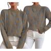 Women S Fashion Round Neck Long Sleeve Pullover Sweater Leopard Print