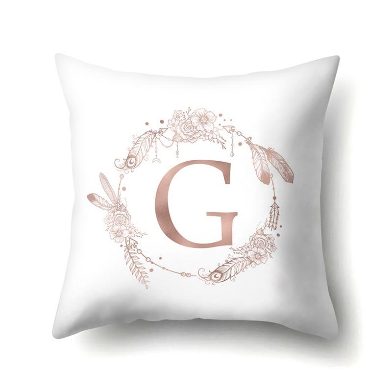 Polyester Pillow Case Home Ins Style Decorative Print Pillow Case 26 English Letter Cushion Cover