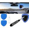Windshield Cleaner Tool With Reusable Microfiber Pads - Car Window Glass Wiper Kit With Extendable Handle for Cleaning (1, Blue)