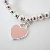 [Pre-owned] Tiffany/Tiffany/Ag925/Heart Tag/Pink/Bracelet/j58-7