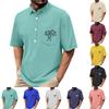 Camisa Masculina de Verão Cor Sólida Estampa Elasticidade Quatro Lados Lapela Botão Bolso Casual Esportivo Manga Curta Top