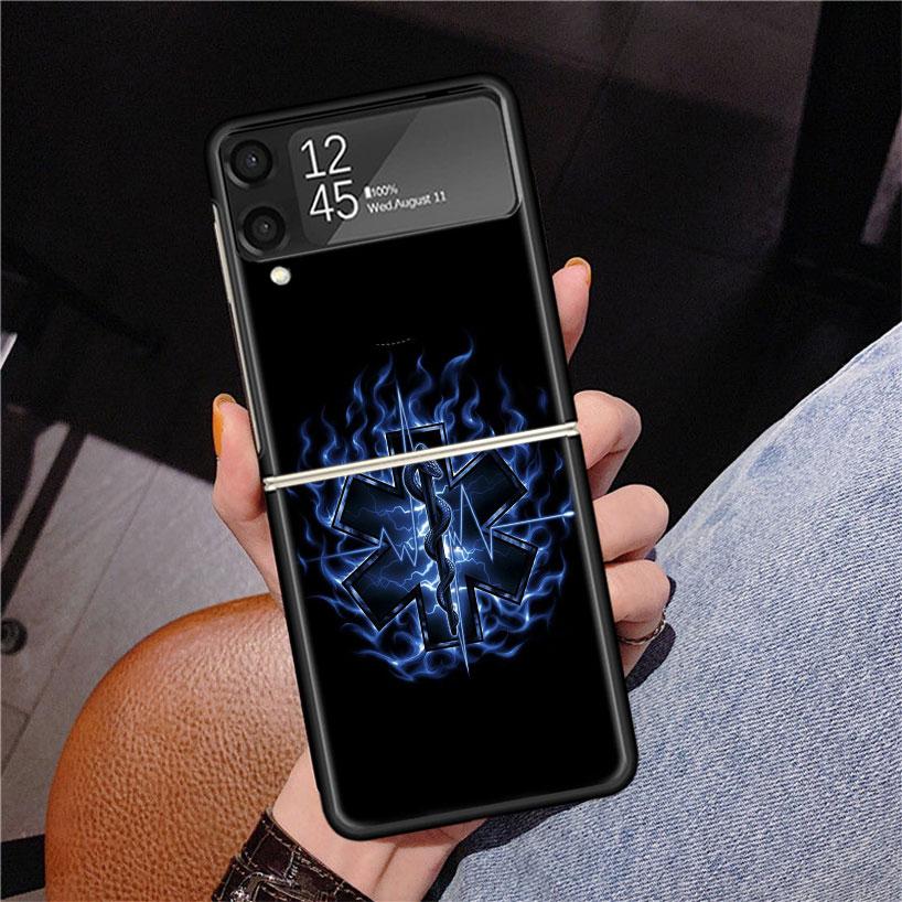 EMT EMS Medical Rescue Phone Case For Samsung Z Flip 7 6 5 4 3 Galaxy ZFlip7 ZFlip6 ZFlip5 ZFlip4 ZFlip3 5G Print Cover