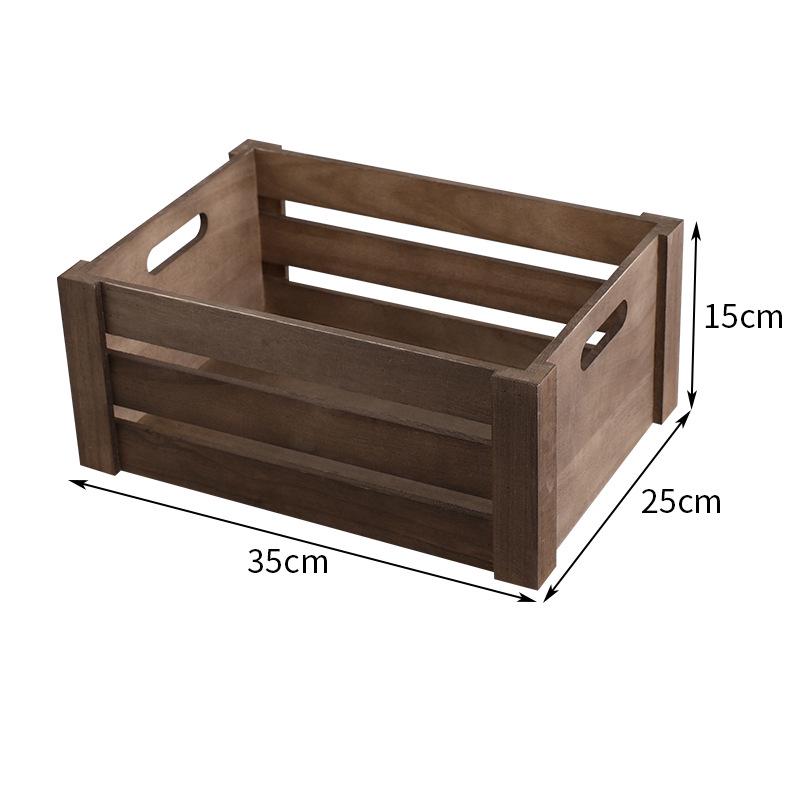 In-Stock Solid Wood Retro Basket for Snacks, Toys, Sundries, and Supermarket Display