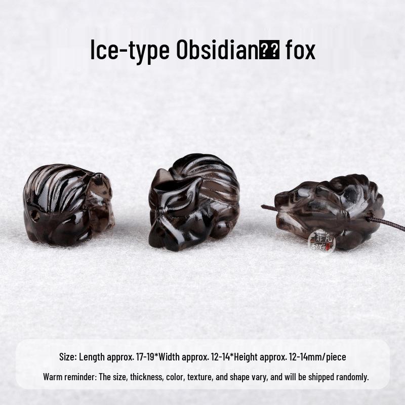 Black Obsidian Nine-Tailed Fox & Animal Charm DIY Bracelet Accessories