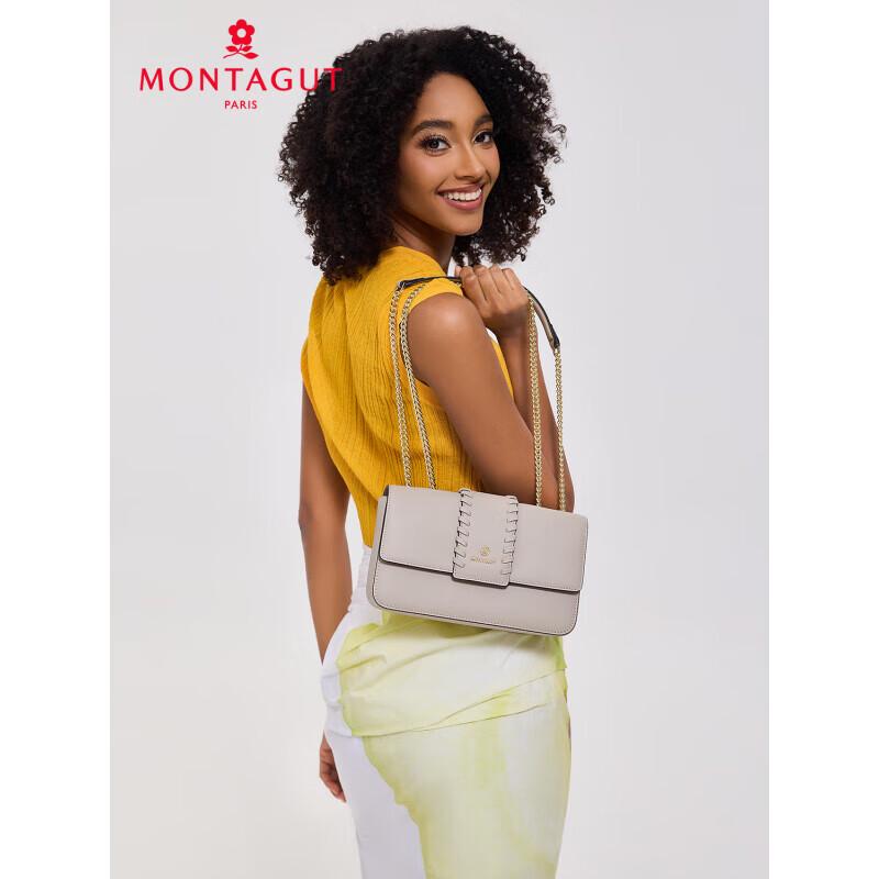 Montagut Genuine Leather Chain Crossbody Bag