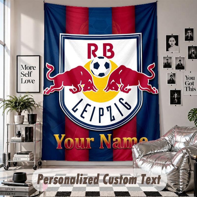 Wandbehang-Gobelin mit individuellem Namen & Text, RB Leipzig FC Dekorativer Gobelin für das Schlafzimmer