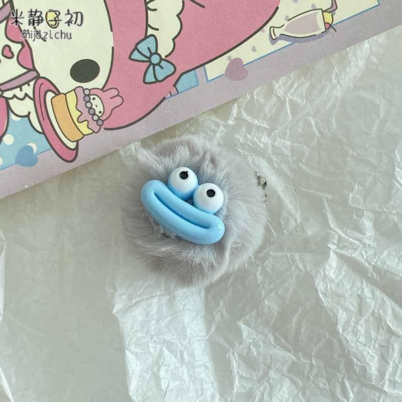 Funny Sausage Mouth Keychain - Cute Plush Hairball Pendant for Backpacks & Car Keys, Whimsical Bag Charm Accessory Gift