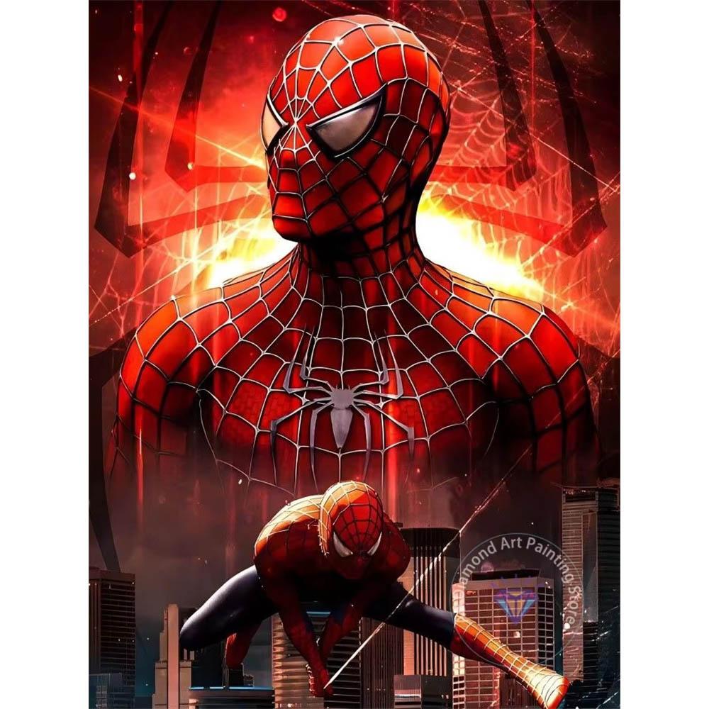 Spider-Man High-burning Realistic Style 5D Diamond Painting Full of Diamonds DIY Hand-applied Diamond Painting Hero Theme Decorative Painting Kit