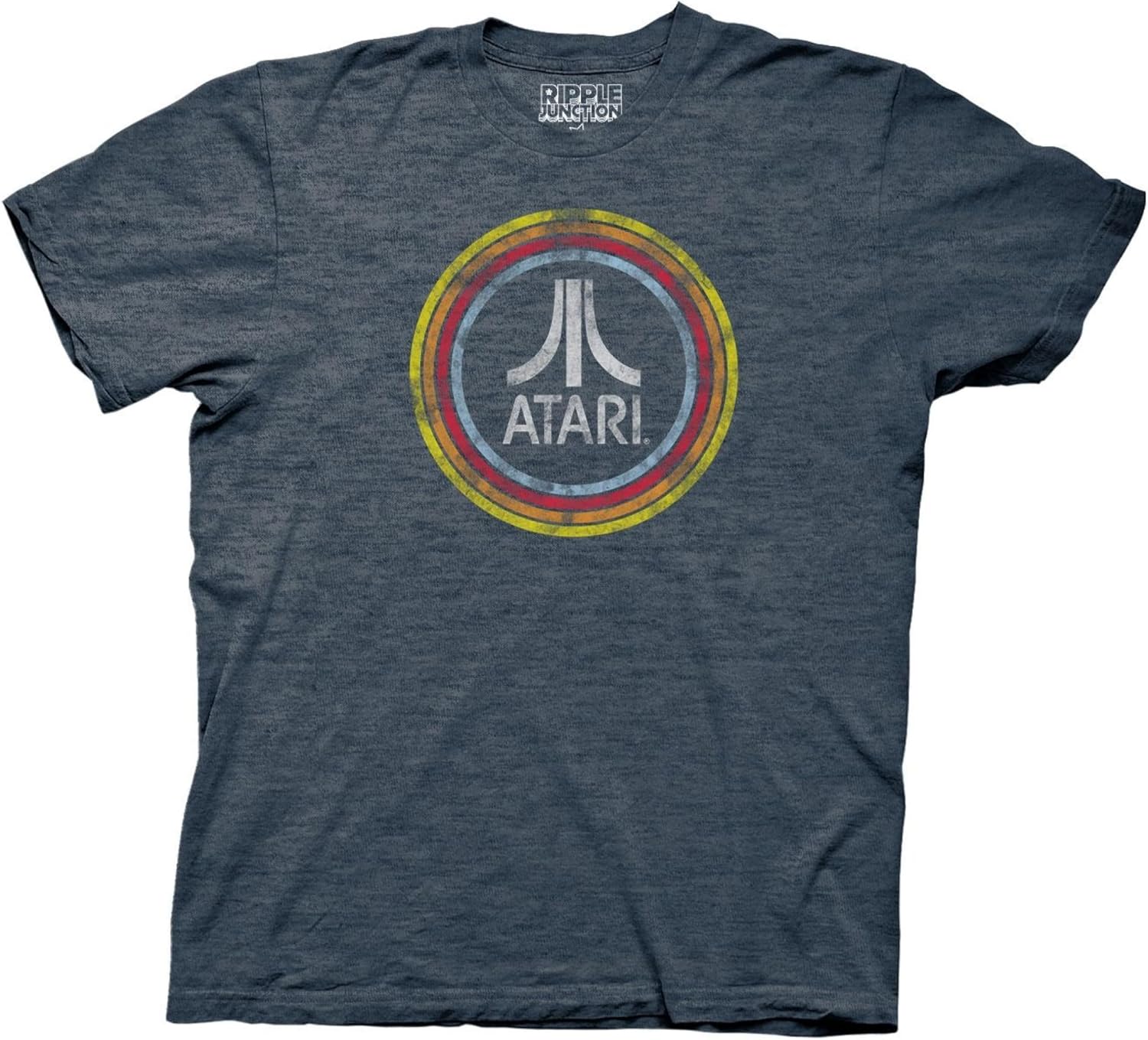 

Ripple Junction Atari Men s Short Sleeve T-Shirt Distressed Classic Retro Fuji Logo in Circles Vintage Officially Licensed 5XL різнокольоровий