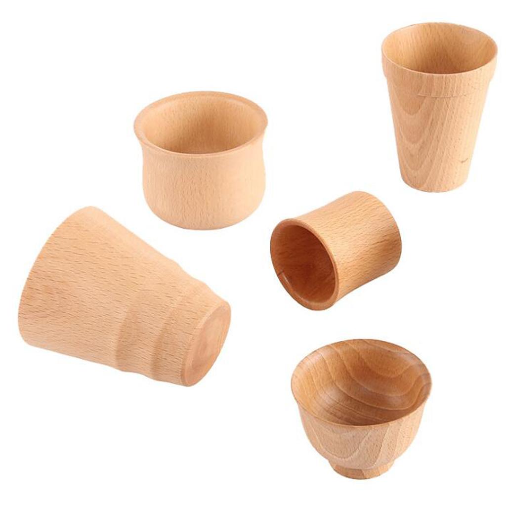 Natural Wooden Tumbler Tea Cup Beech Wood Mug Party Light Brown - ml