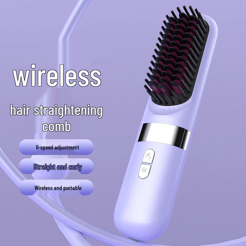 Portable USB Charging Wireless Curling Iron & Comb: Dual-Use for Curling and Straightening with Negative Ion Technology. 35W